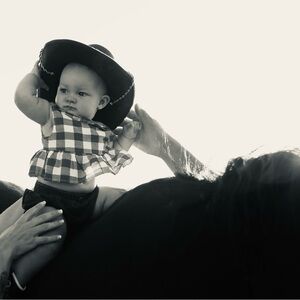 Baby Checkered Top and Cowboy Hat